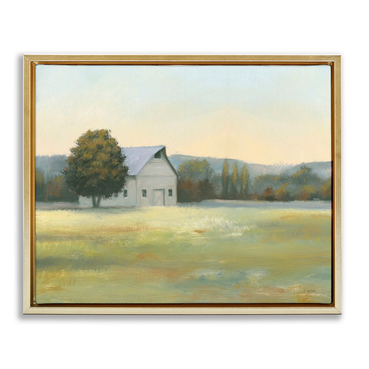 Stupell Industries Rural Countryside Cottage Framed Floater Canvas Wall Art